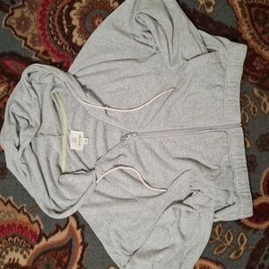 OFFLINE by Aerie Gray Zip-Up Croped Hoodie Size M